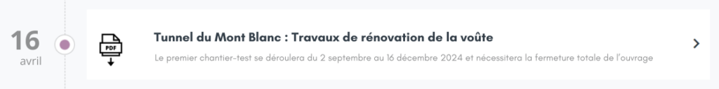 Communiqué de presse Tunnel du Mont Blanc : Travaux de rénovation de la voûte